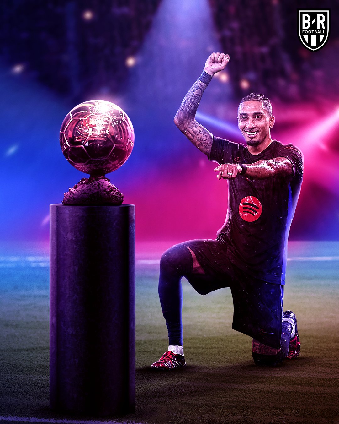 實(shí)打?qū)嵉?000萬(wàn)！拉菲尼亞25球16助，金球獎(jiǎng)賠率第3高于維尼修斯