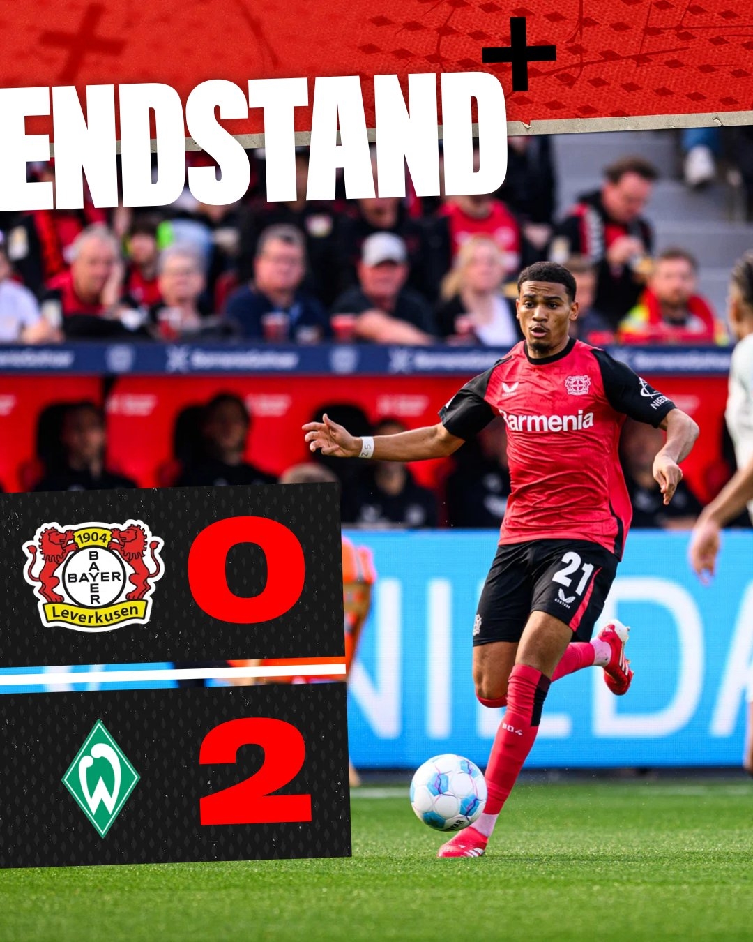 大型翻車現(xiàn)場！勒沃庫森德甲23輪不敗被終結(jié)，上次輸是半年前