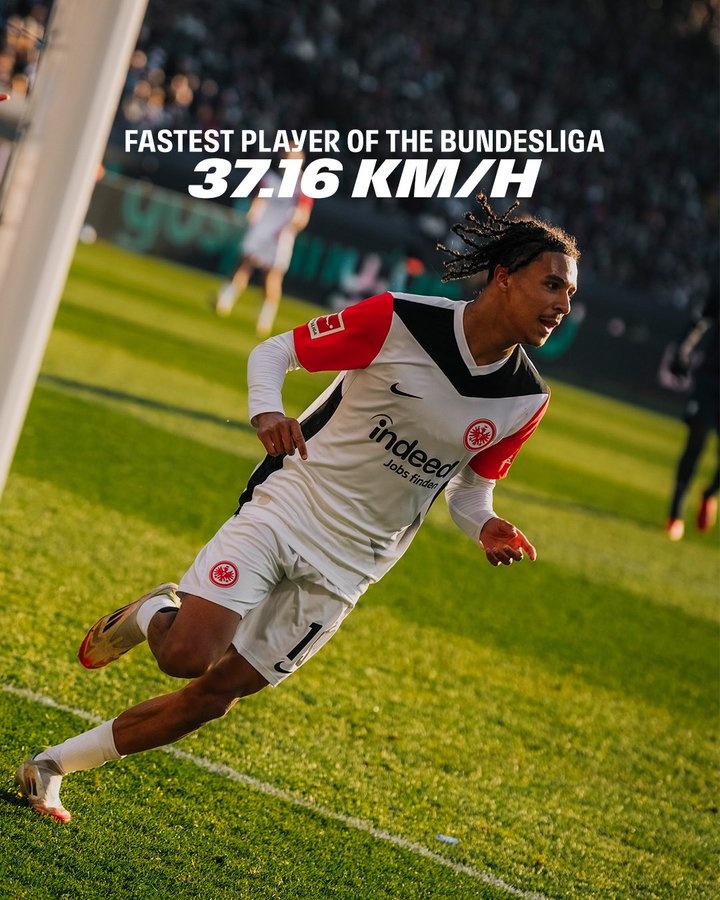 37.16公里/小時！法蘭克福前鋒巴霍亞創(chuàng)造德甲歷史最快速度紀(jì)錄