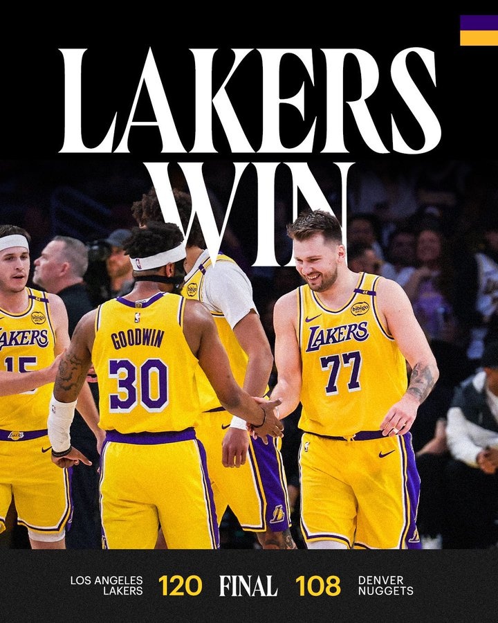 湖人官方曬出贏球海報：東契奇、里夫斯、古德溫、海斯登上封面