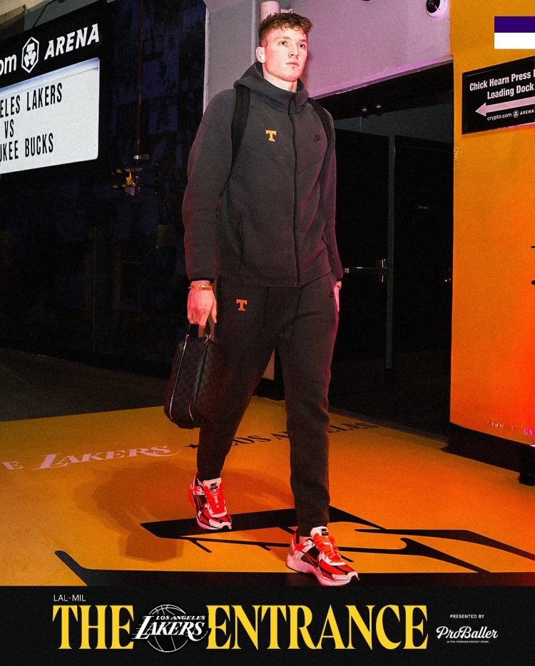 湖人眾將入場(chǎng)穿搭：文森特墨鏡配項(xiàng)鏈 布朗尼蜘蛛連帽衫