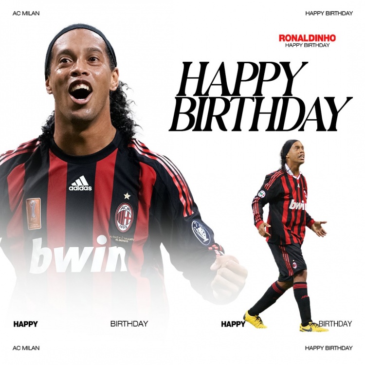 米蘭官方祝小羅45歲生日快樂，效力期間出戰(zhàn)95場26球29助