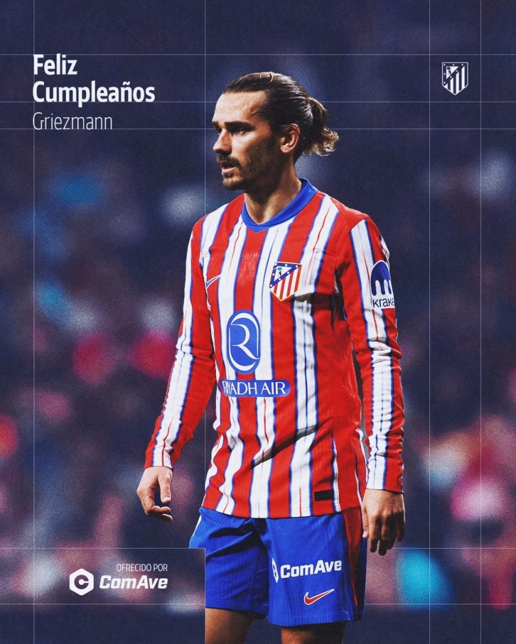 本賽季42場16球7助攻！馬競官方為格列茲曼34歲生日送上祝賀