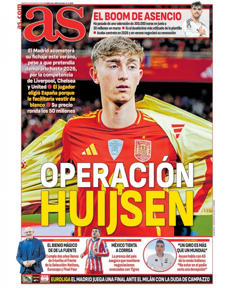 阿斯報(bào)：皇馬有意今夏引進(jìn)懷森，預(yù)計(jì)轉(zhuǎn)會價(jià)格約5000萬歐