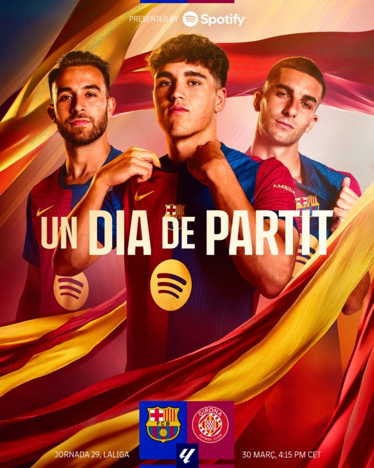 巴薩發(fā)布對陣赫羅納海報：庫巴西、費蘭、埃里克-加西亞出鏡