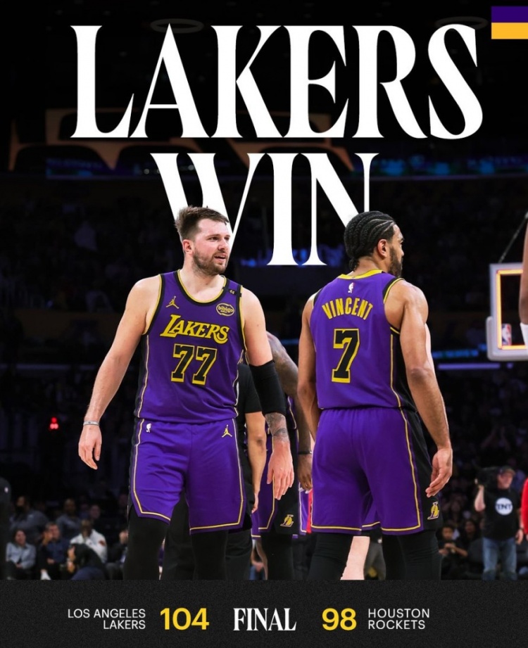 湖人官方曬出贏球海報(bào) 東契奇和文森特榮登封面